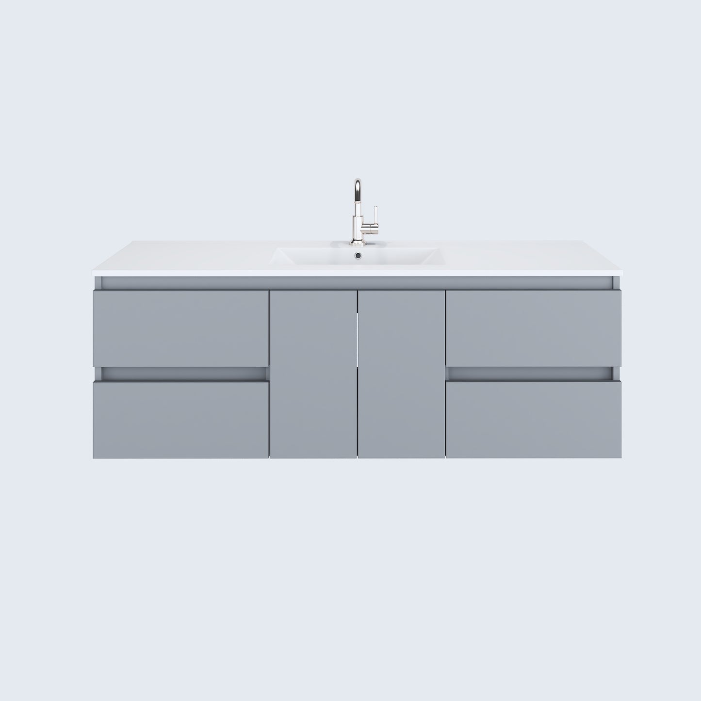 Salt 60" Single Sink Bathroom Vanity with integrated counter top