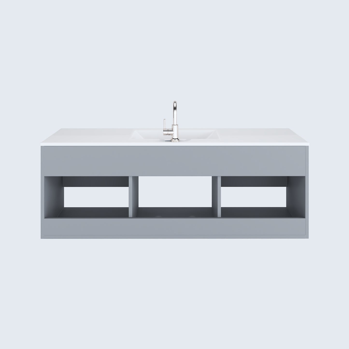 Salt 60" Single Sink Bathroom Vanity with integrated counter top