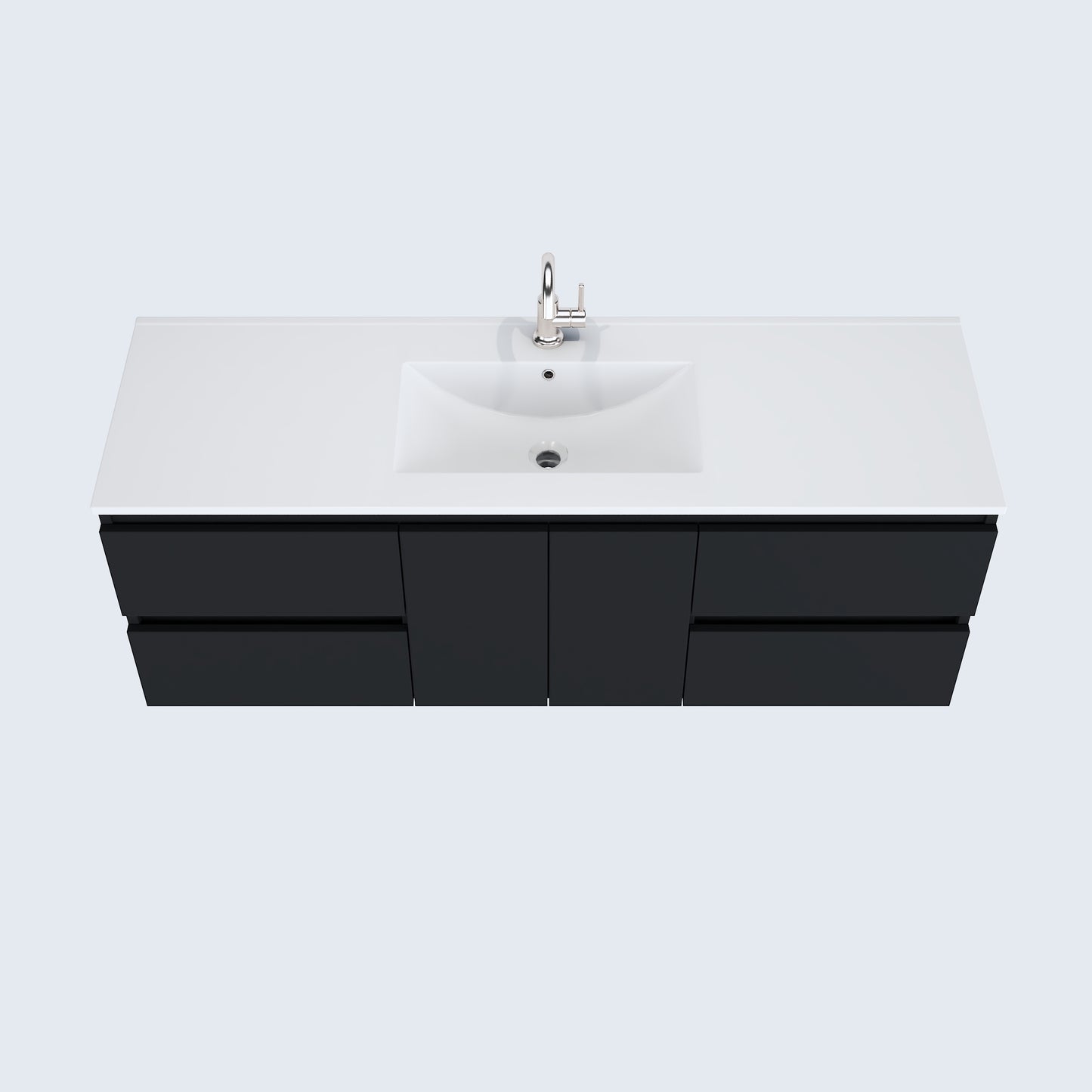 Salt 60" Single Sink Bathroom Vanity with integrated counter top