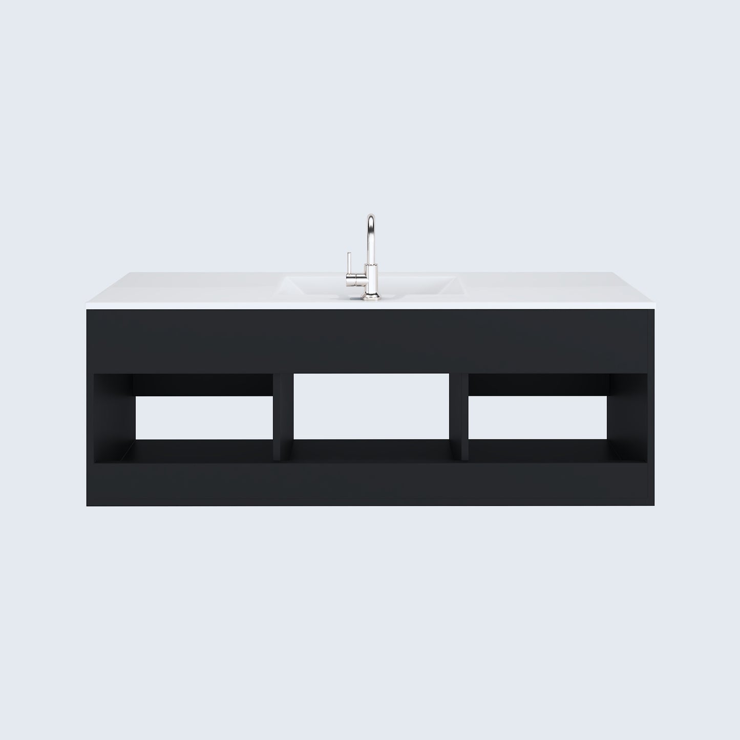 Salt 60" Single Sink Bathroom Vanity with integrated counter top