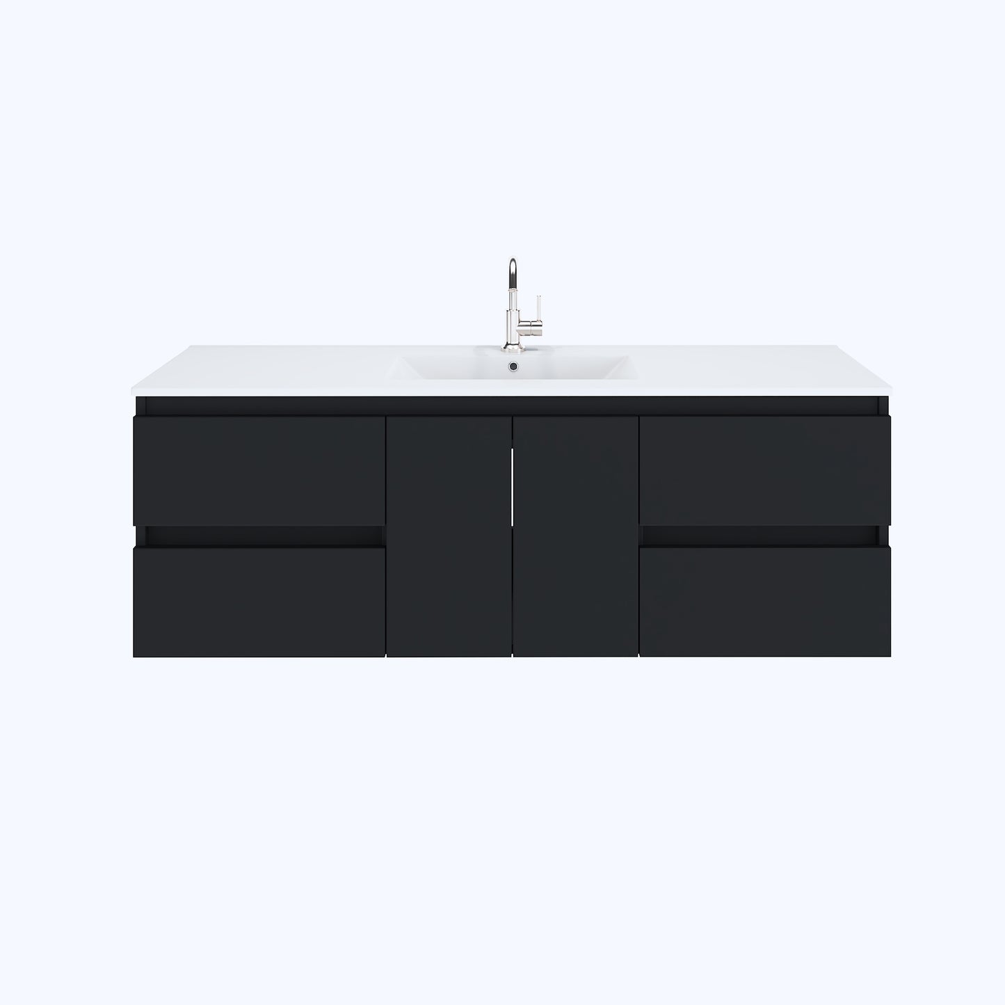 Salt 60" Single Sink Bathroom Vanity with integrated counter top