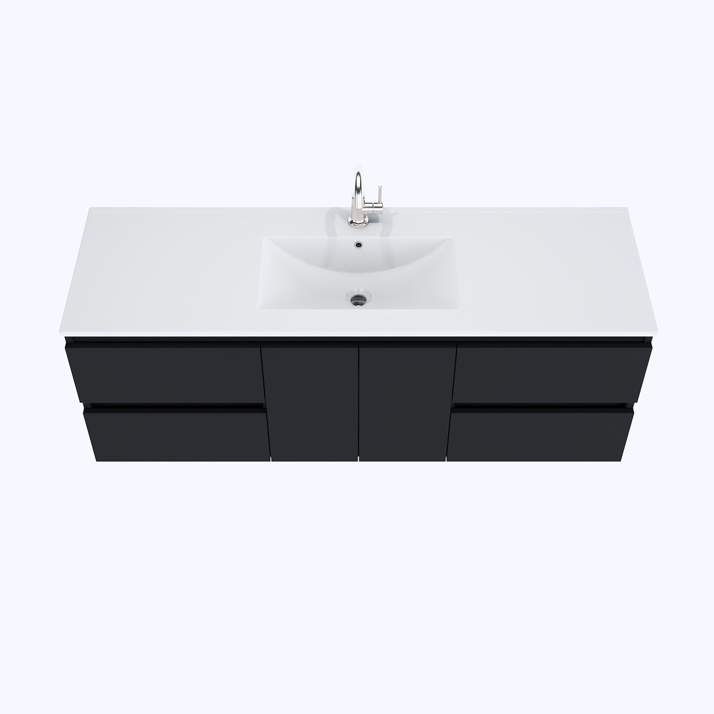 Salt 60" Single Sink Bathroom Vanity with integrated counter top