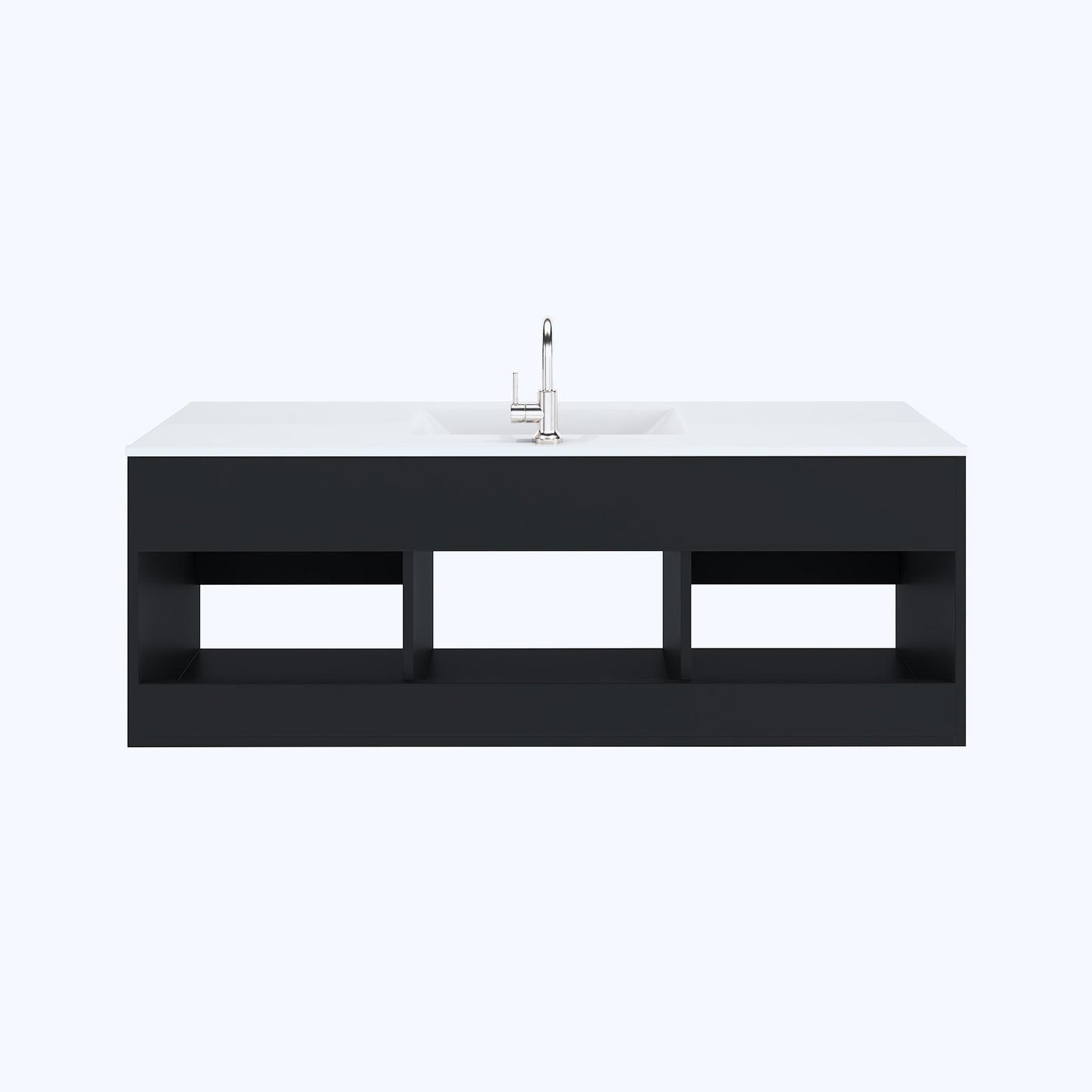 Salt 60" Single Sink Bathroom Vanity with integrated counter top
