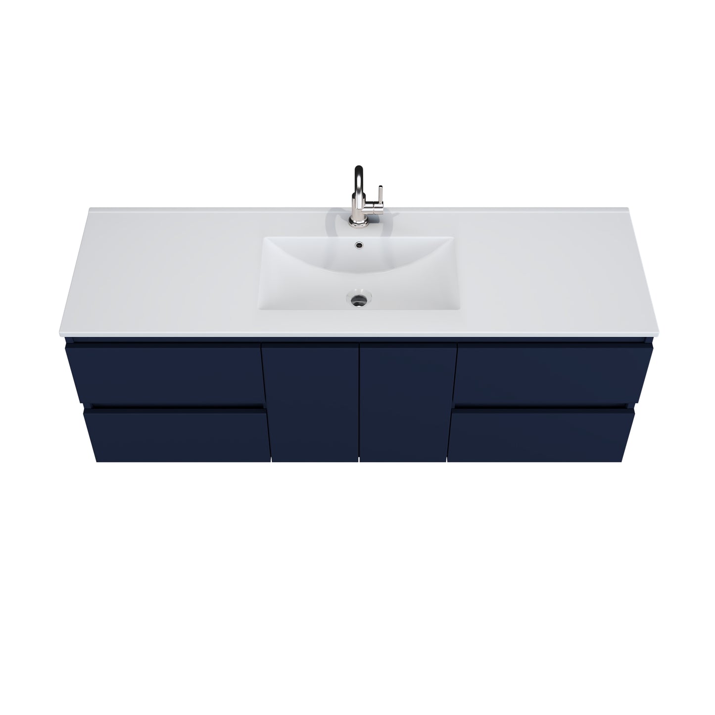 Salt 60" Single Sink Bathroom Vanity with integrated counter top