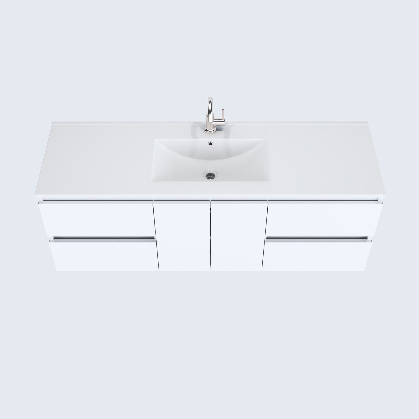 Salt 60" Single Sink Bathroom Vanity with integrated counter top