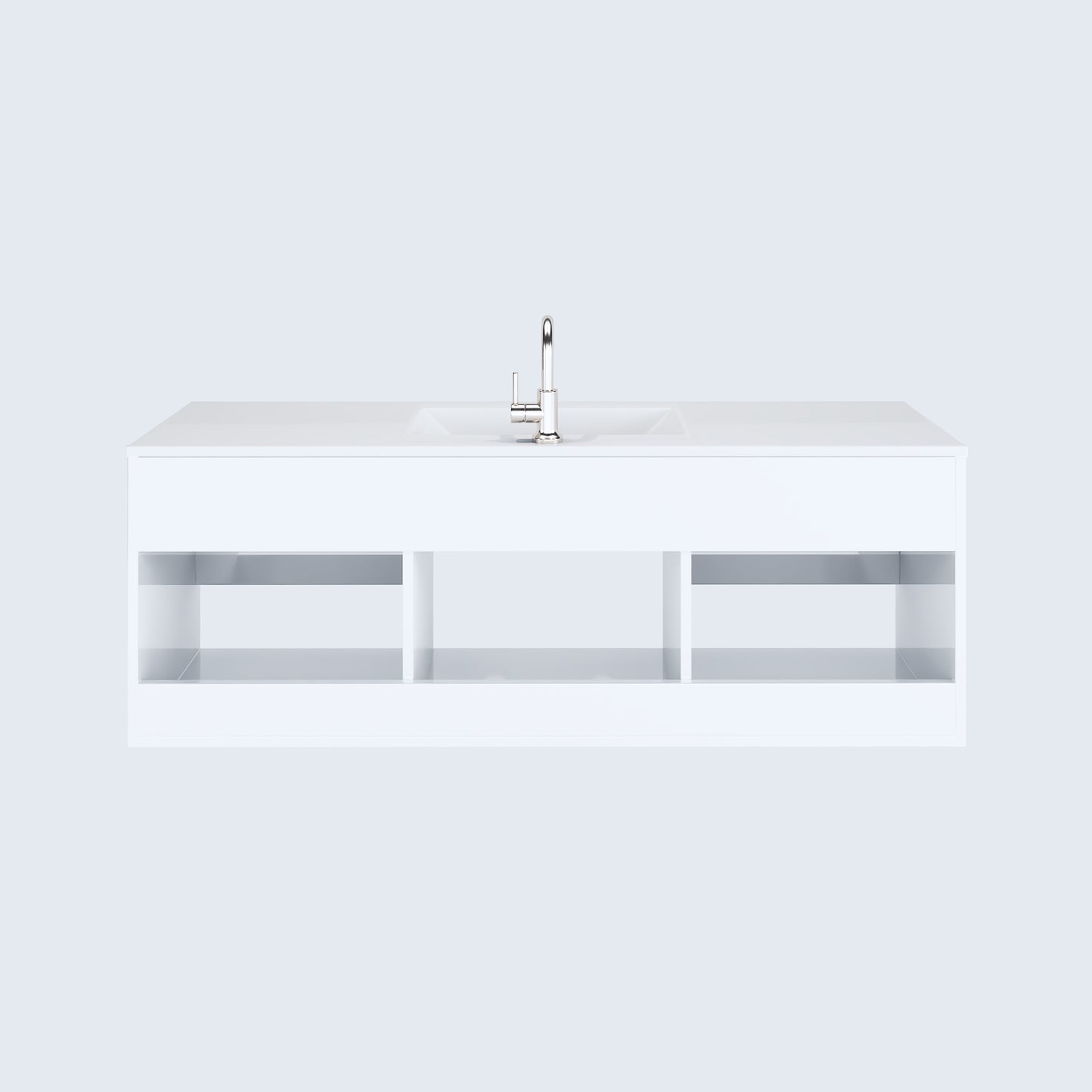 Salt 60" Single Sink Bathroom Vanity with integrated counter top