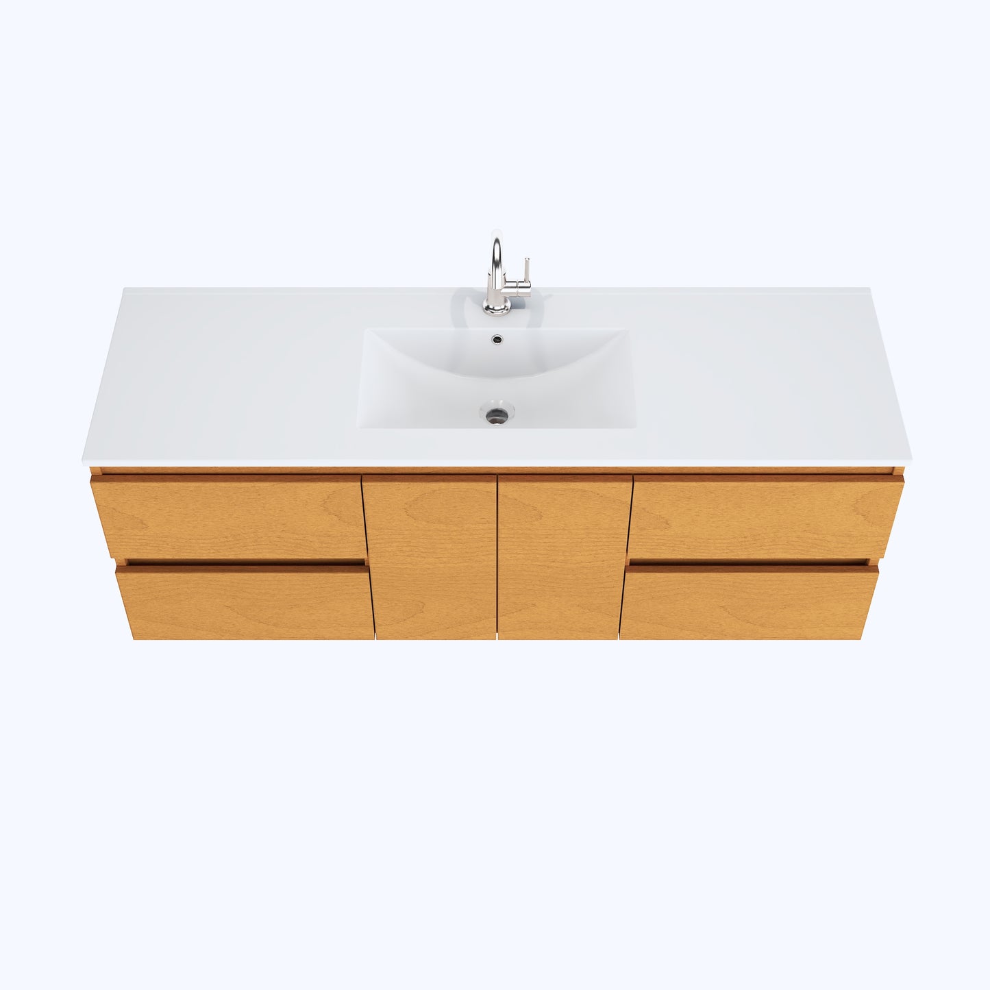 Salt 60" Single Sink Bathroom Vanity with integrated counter top