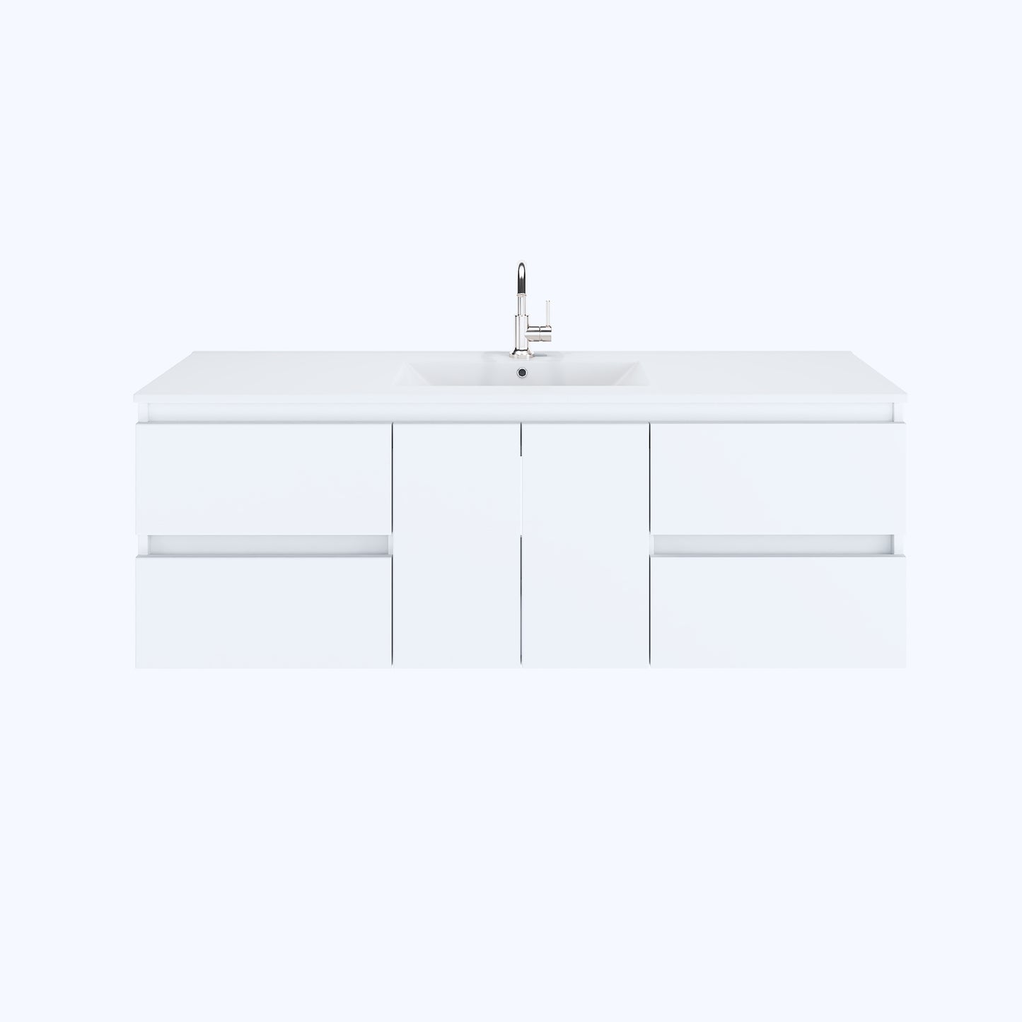 Salt 60" Single Sink Bathroom Vanity with integrated counter top