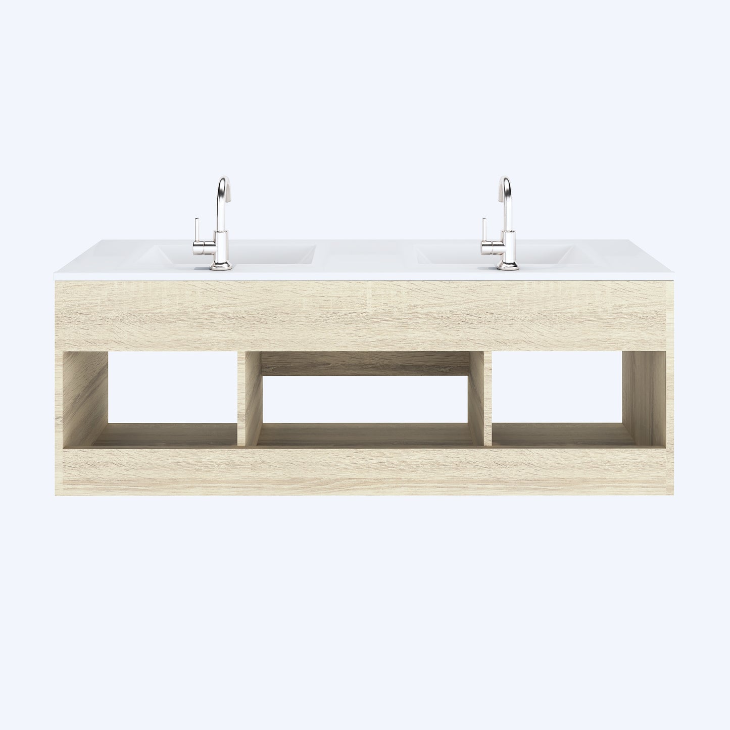 Salt 60" Double SInk Bathroom Vanity with integrated counter top