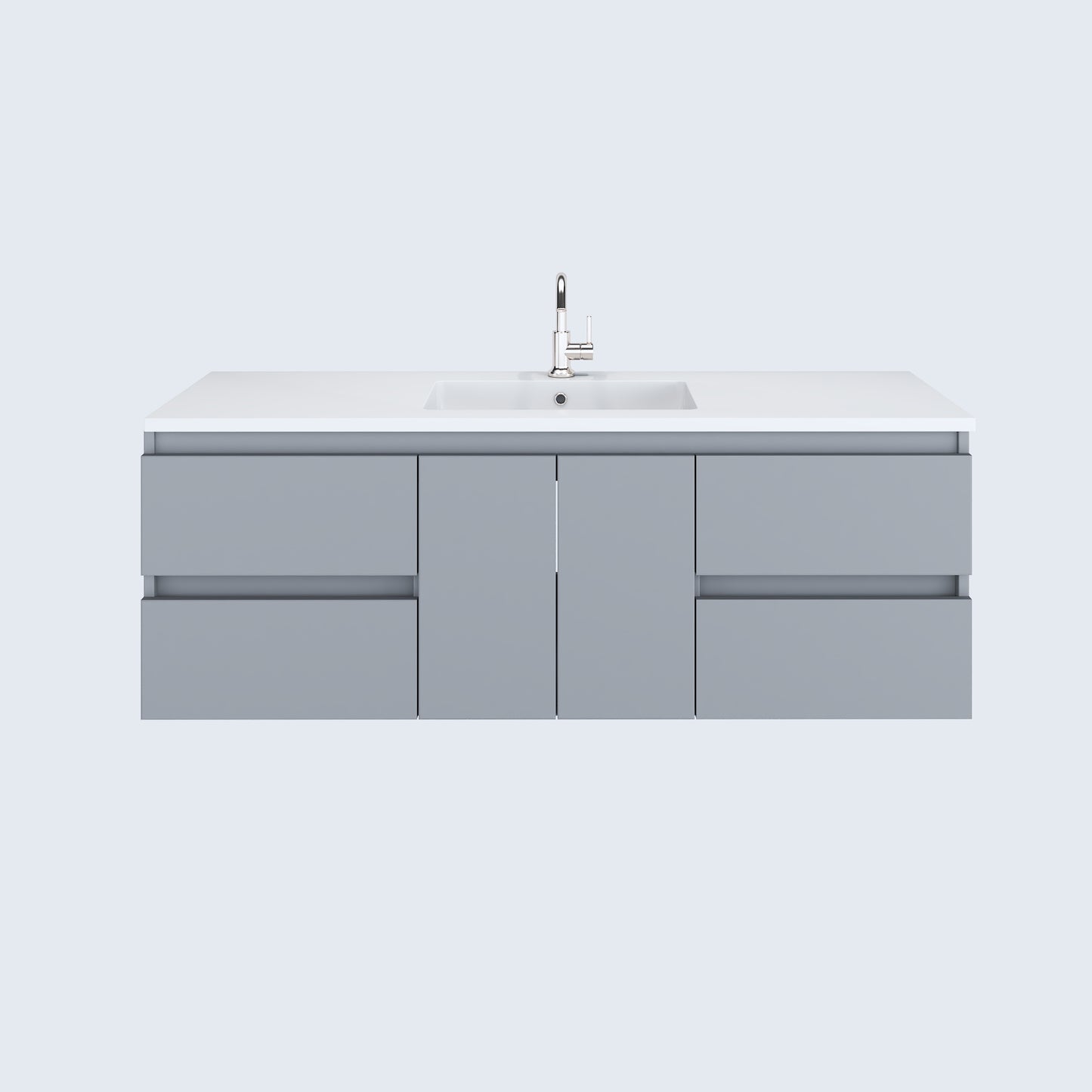 Salt 60" Single Sink Bathroom Vanity with integrated counter top