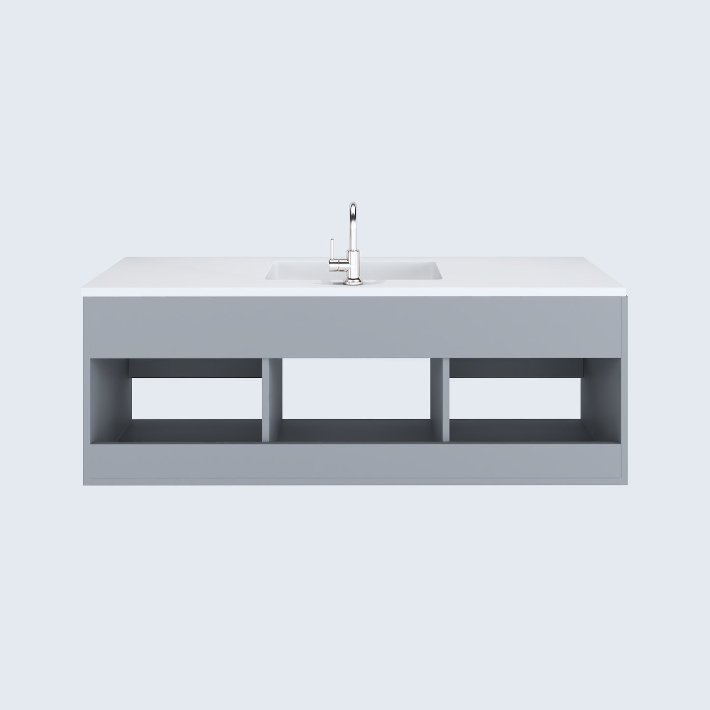Salt 60" Single Sink Bathroom Vanity with integrated counter top