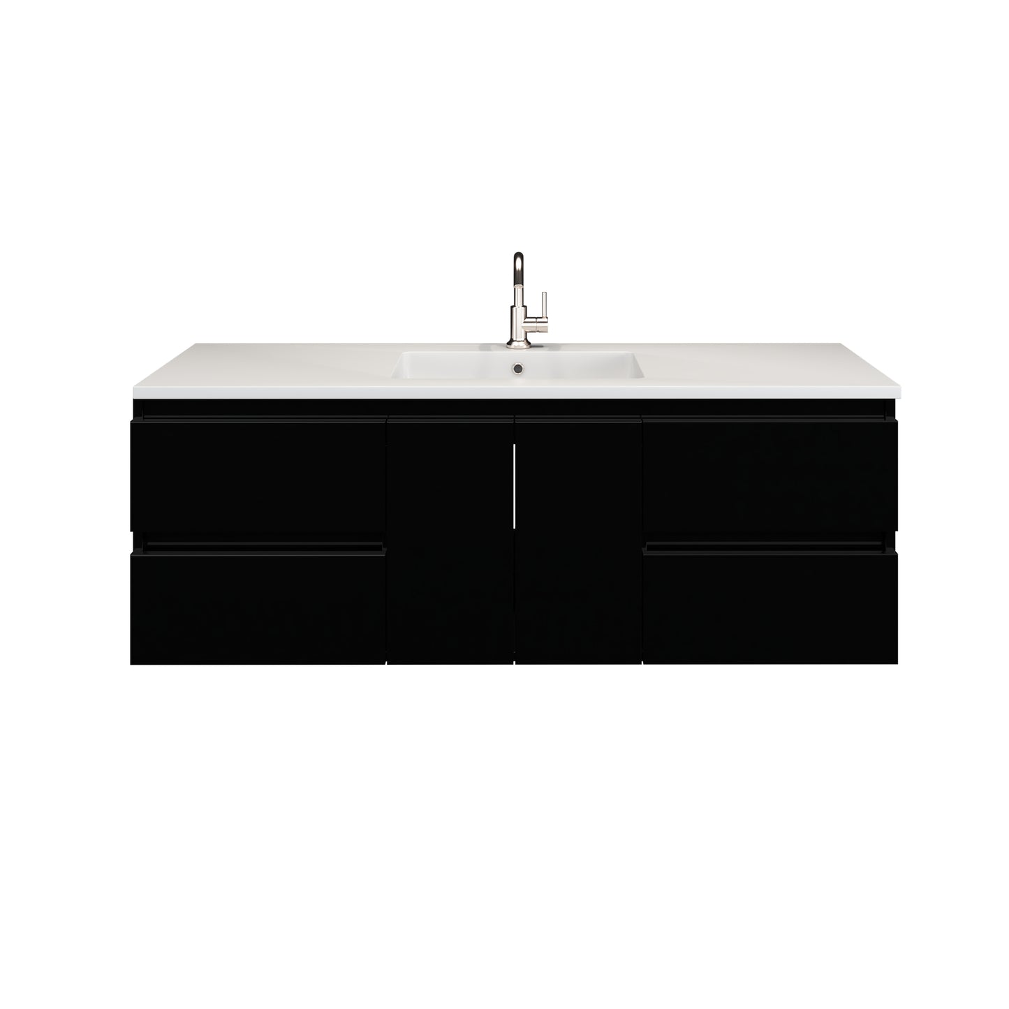 Salt 60" Double SInk Bathroom Vanity with integrated counter top