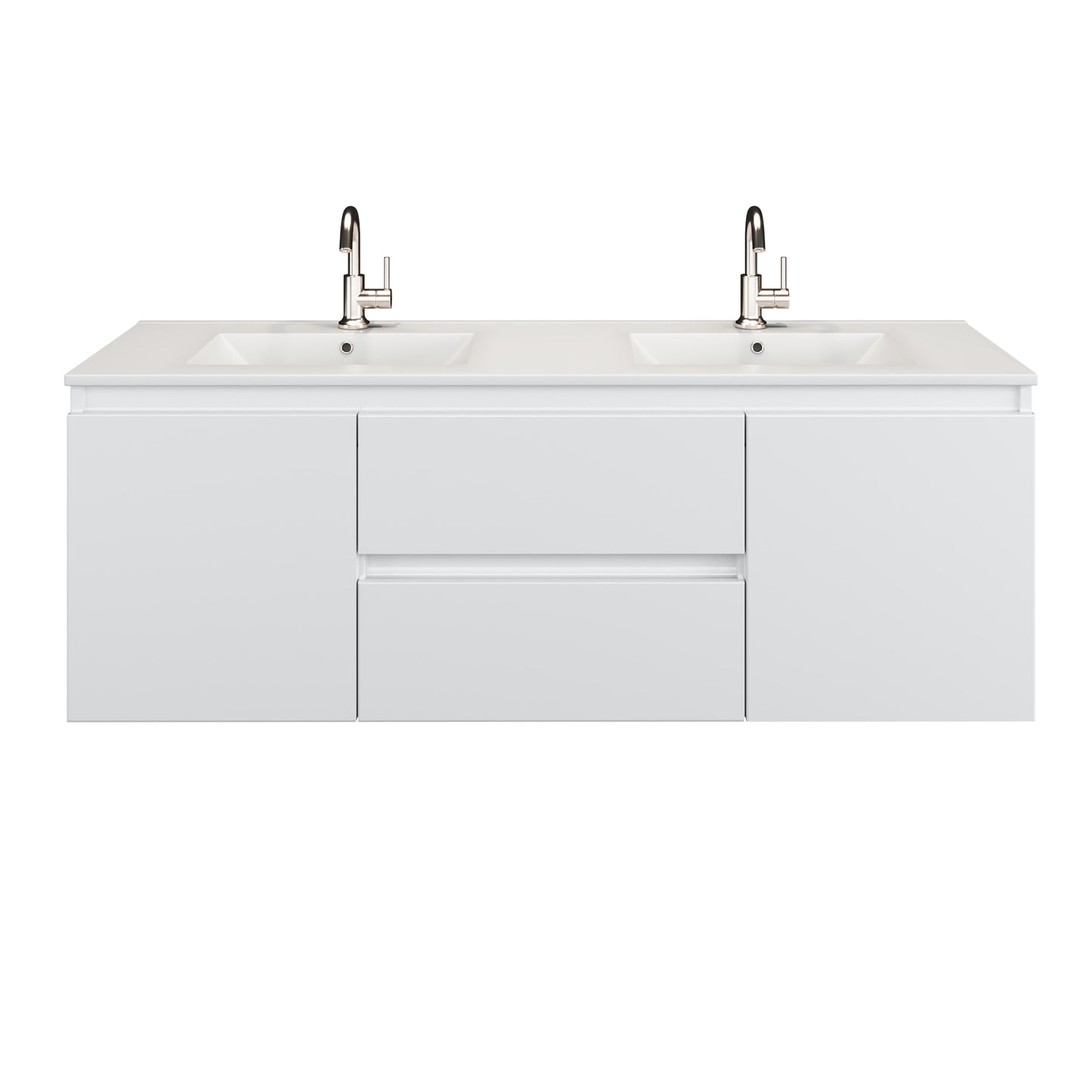Salt 60" Double SInk Bathroom Vanity with integrated counter top