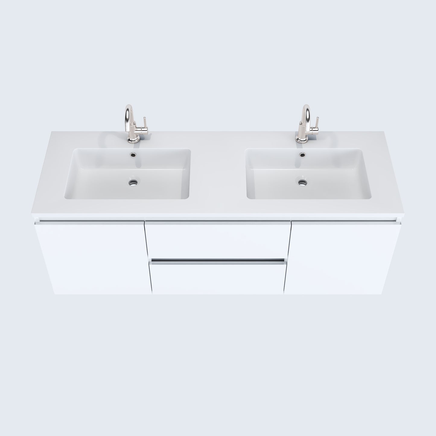 Salt 60" Double SInk Bathroom Vanity with integrated counter top