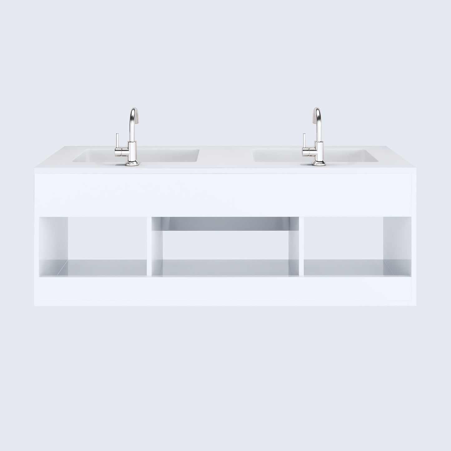 Salt 60" Double SInk Bathroom Vanity with integrated counter top