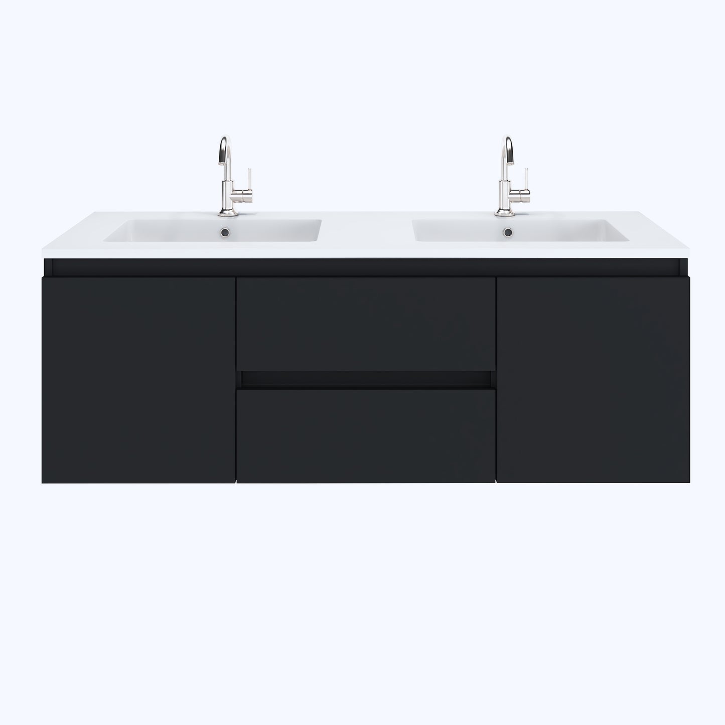 Salt 60" Double SInk Bathroom Vanity with integrated counter top