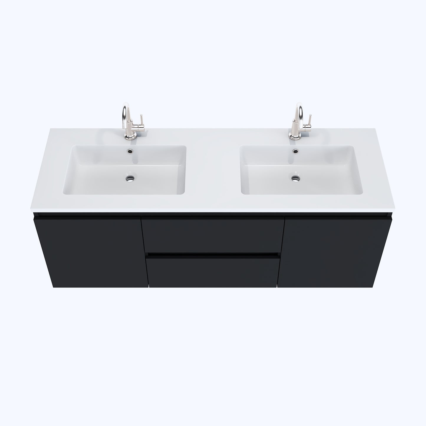 Salt 60" Double SInk Bathroom Vanity with integrated counter top