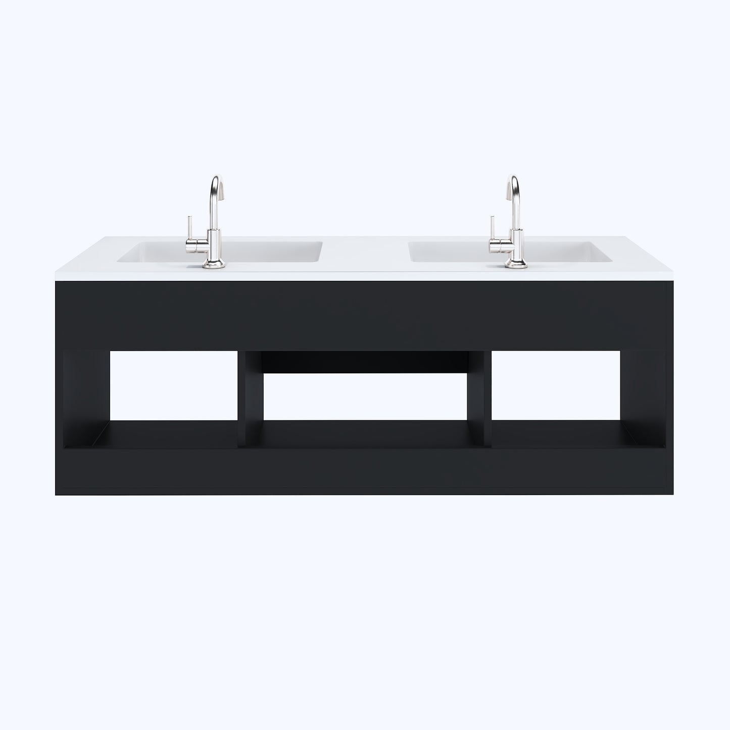 Salt 60" Double SInk Bathroom Vanity with integrated counter top