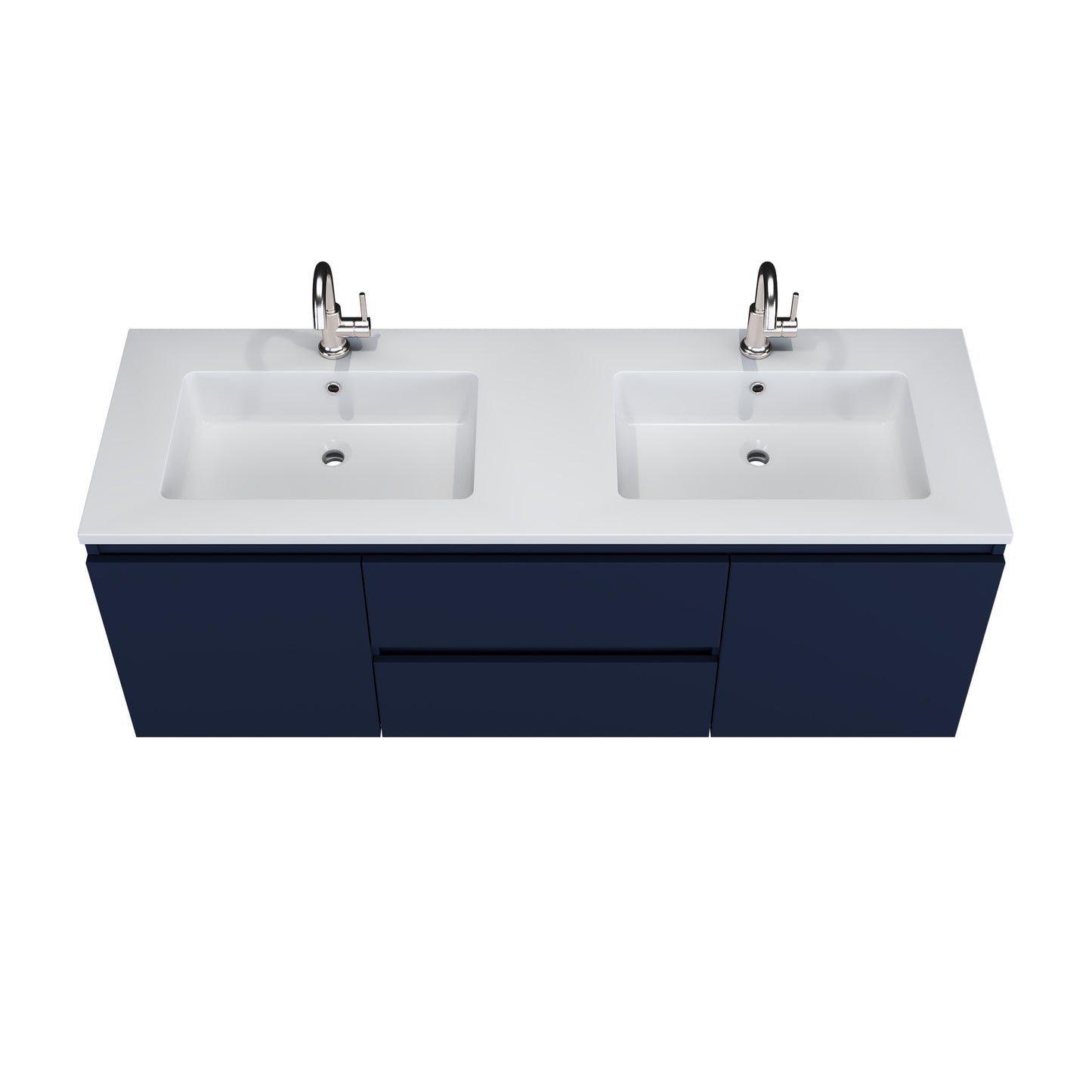 Salt 60" Double SInk Bathroom Vanity with integrated counter top
