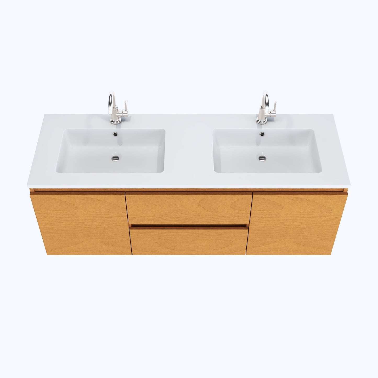 Salt 60" Double SInk Bathroom Vanity with integrated counter top