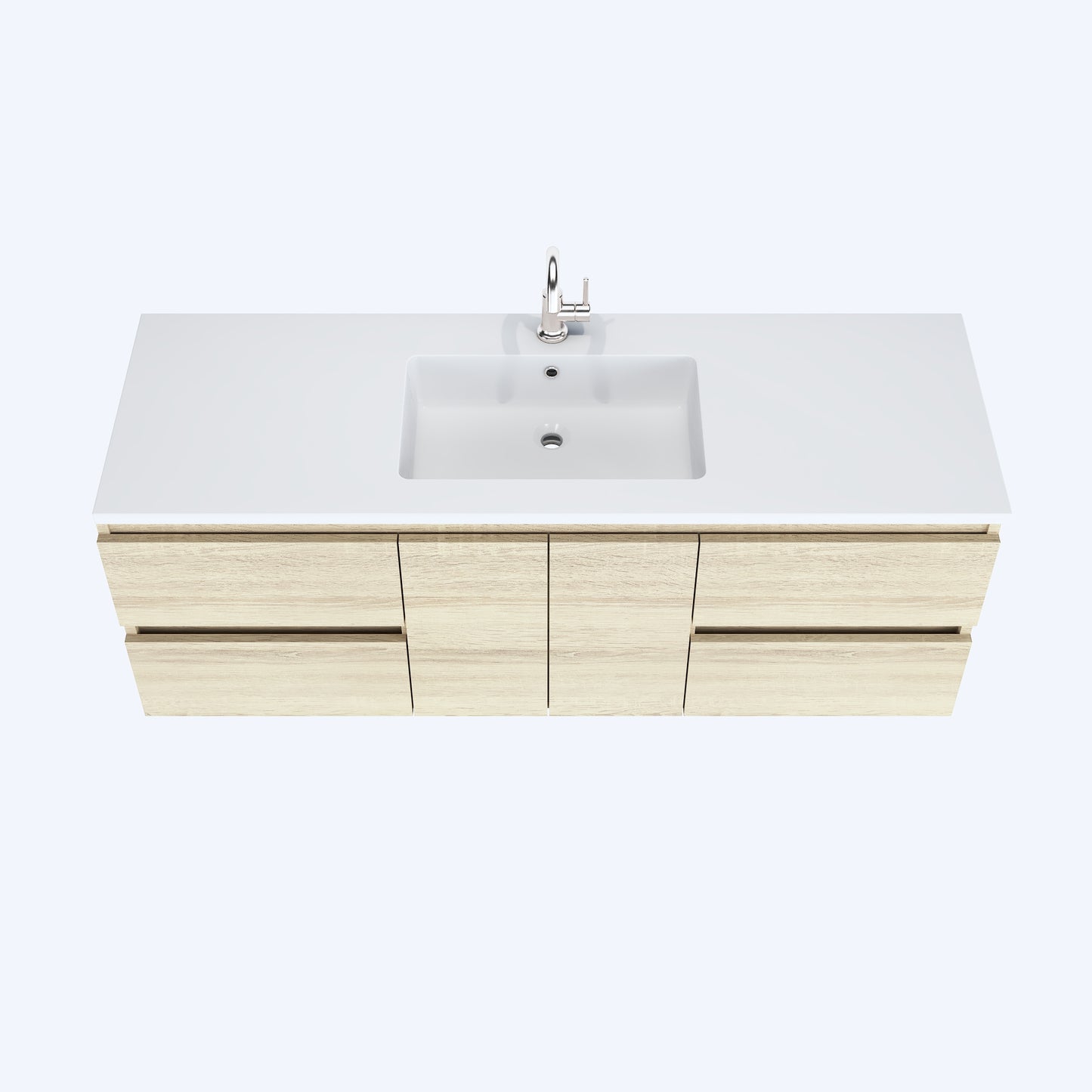Salt 60" Single Sink Bathroom Vanity with integrated counter top