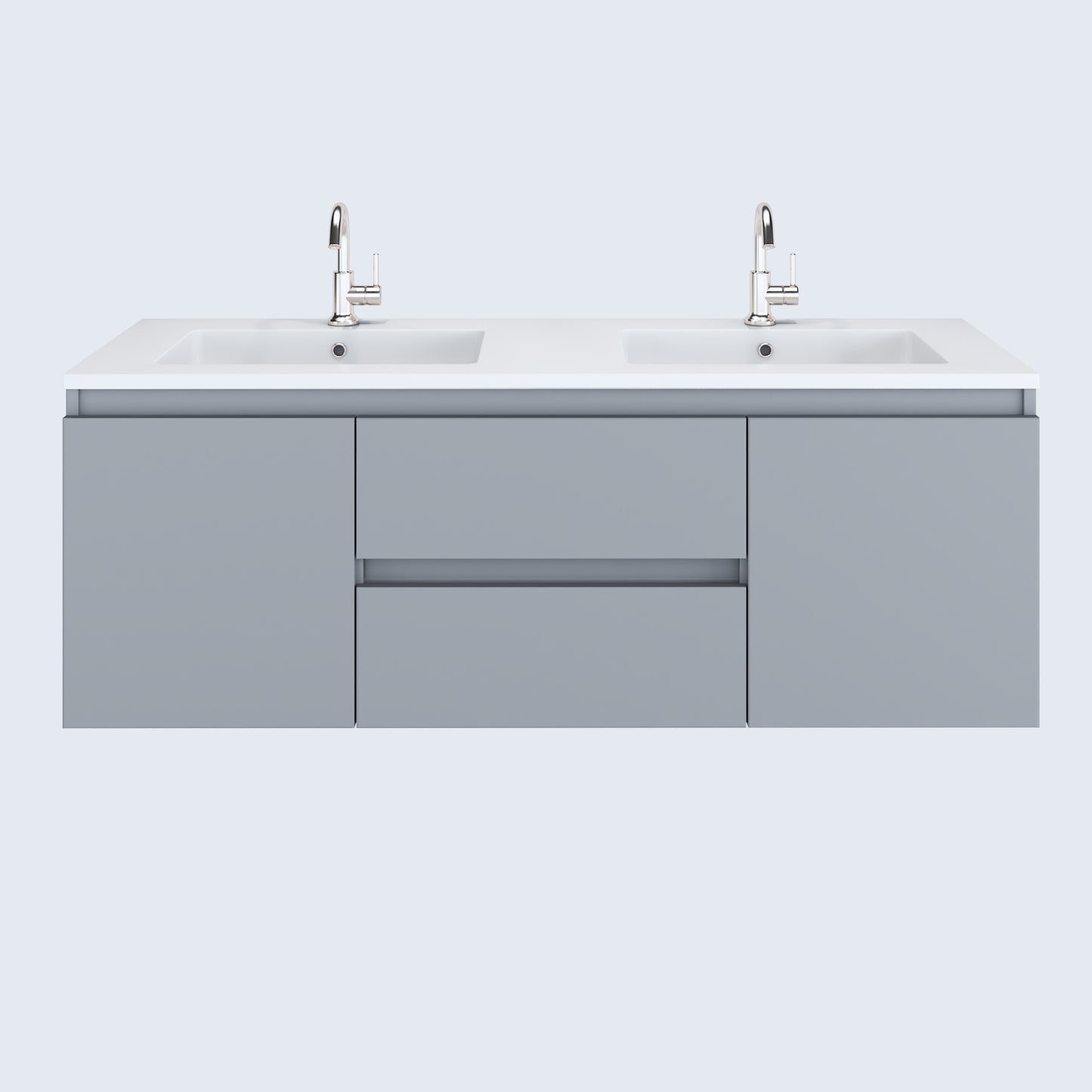 Salt 60" Double SInk Bathroom Vanity with integrated counter top