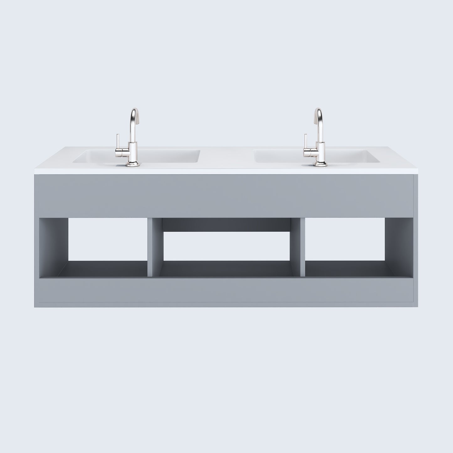 Salt 60" Double SInk Bathroom Vanity with integrated counter top