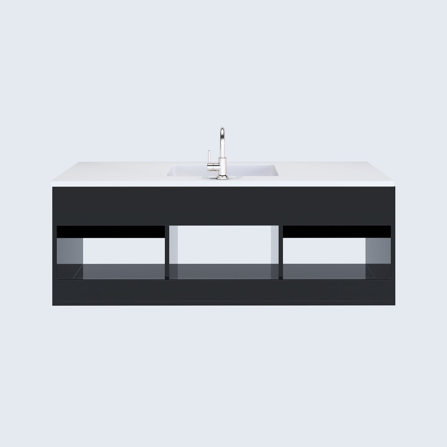 Salt 60" Single Sink Bathroom Vanity with integrated counter top