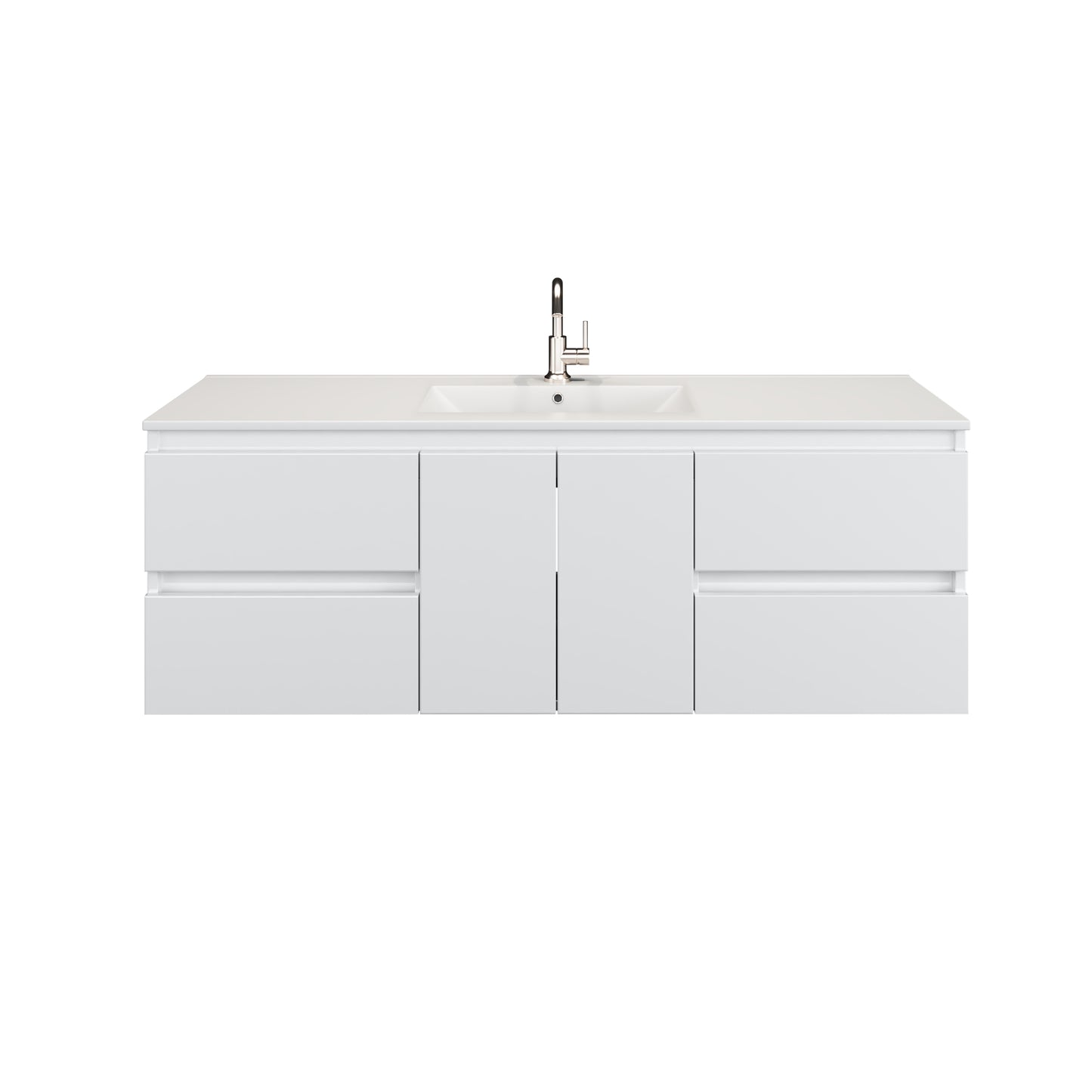 Salt 60" Single Sink Bathroom Vanity with integrated counter top