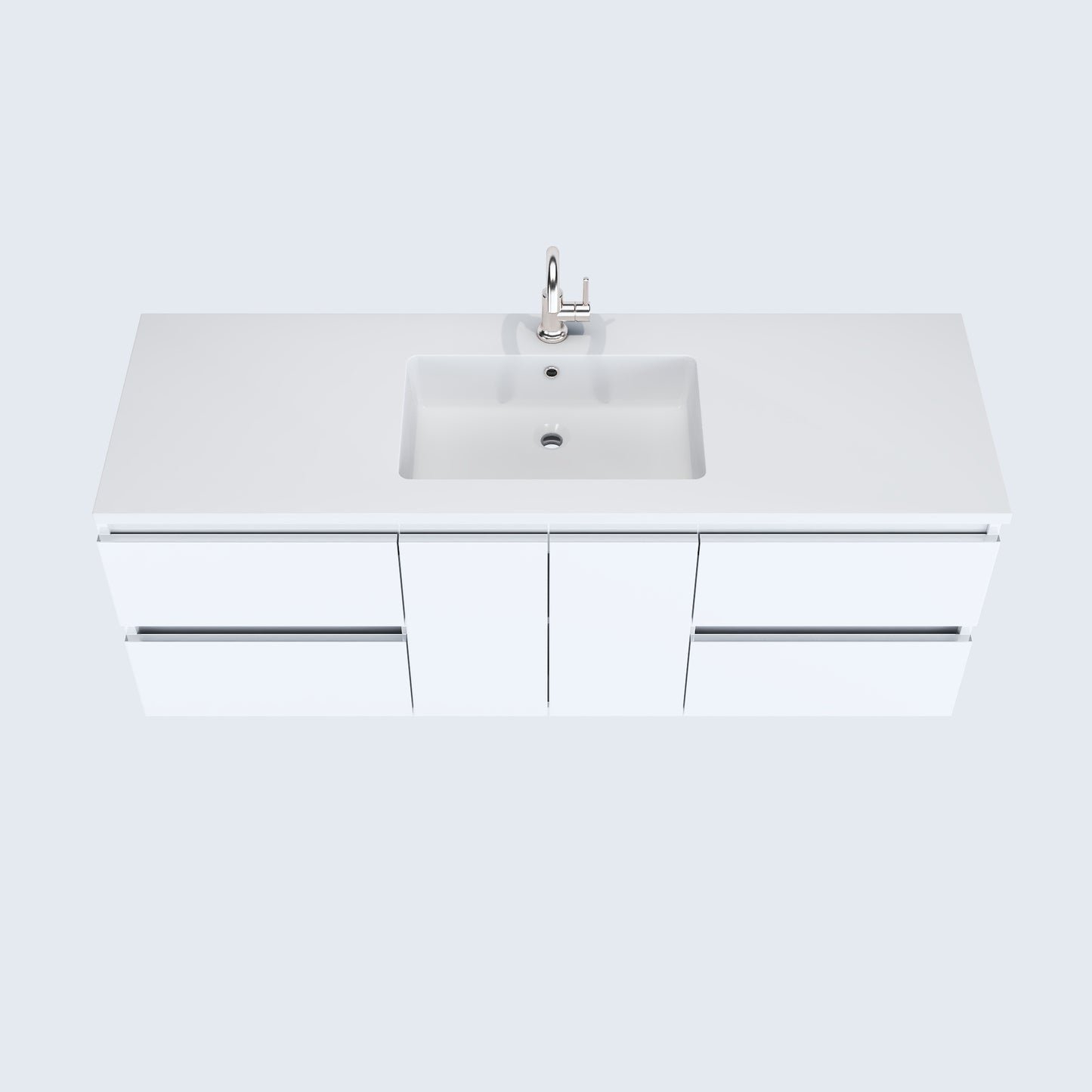 Salt 60" Single Sink Bathroom Vanity with integrated counter top