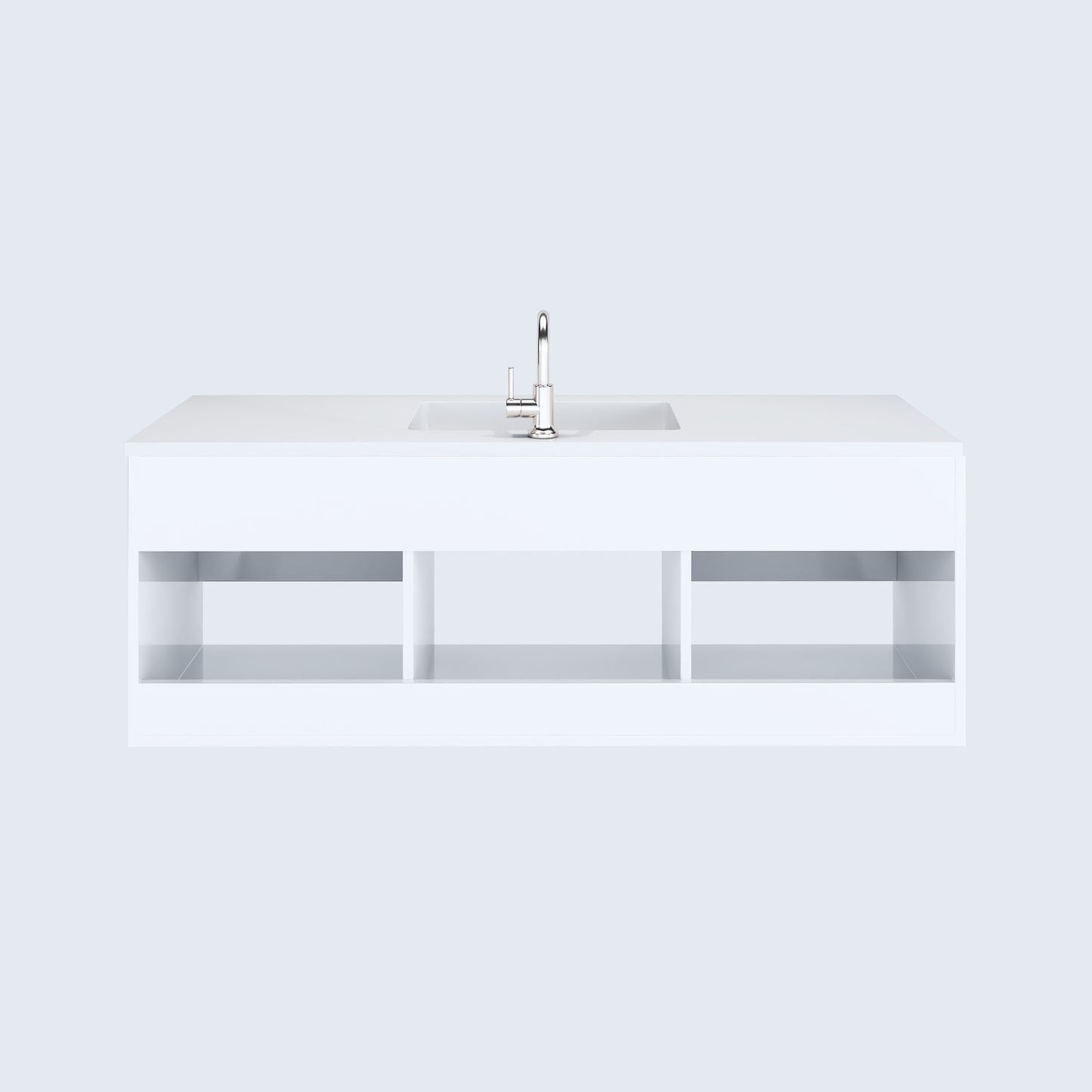 Salt 60" Single Sink Bathroom Vanity with integrated counter top