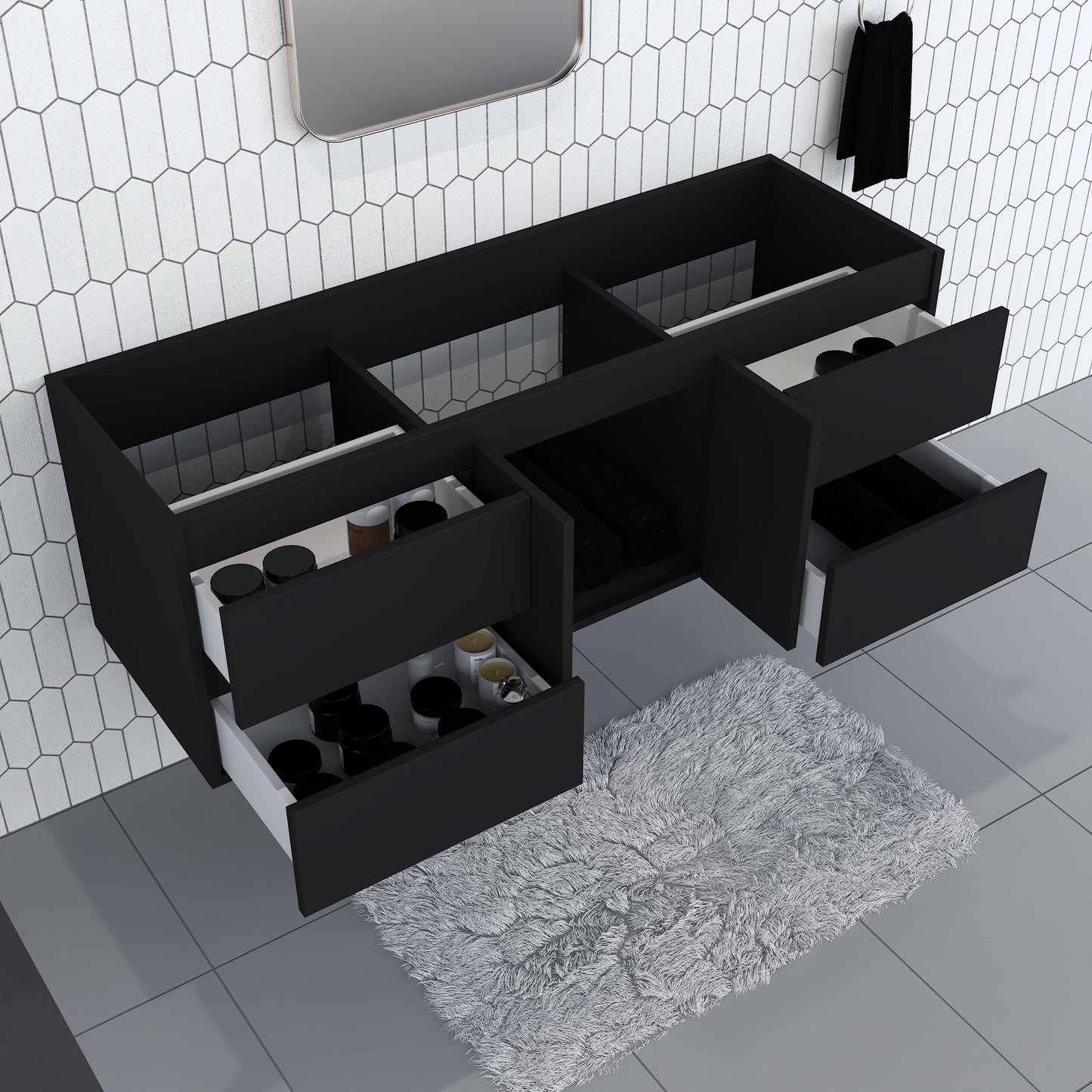 Salt 60" Single Sink Bathroom Vanity Cabinet Only