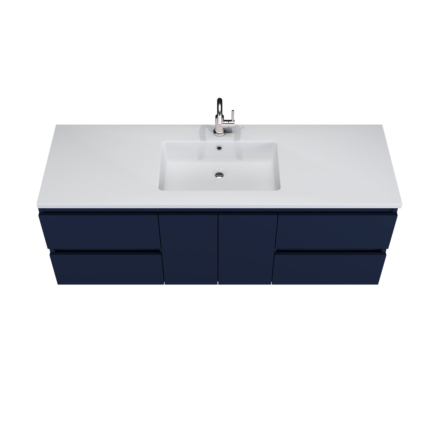Salt 60" Single Sink Bathroom Vanity with integrated counter top