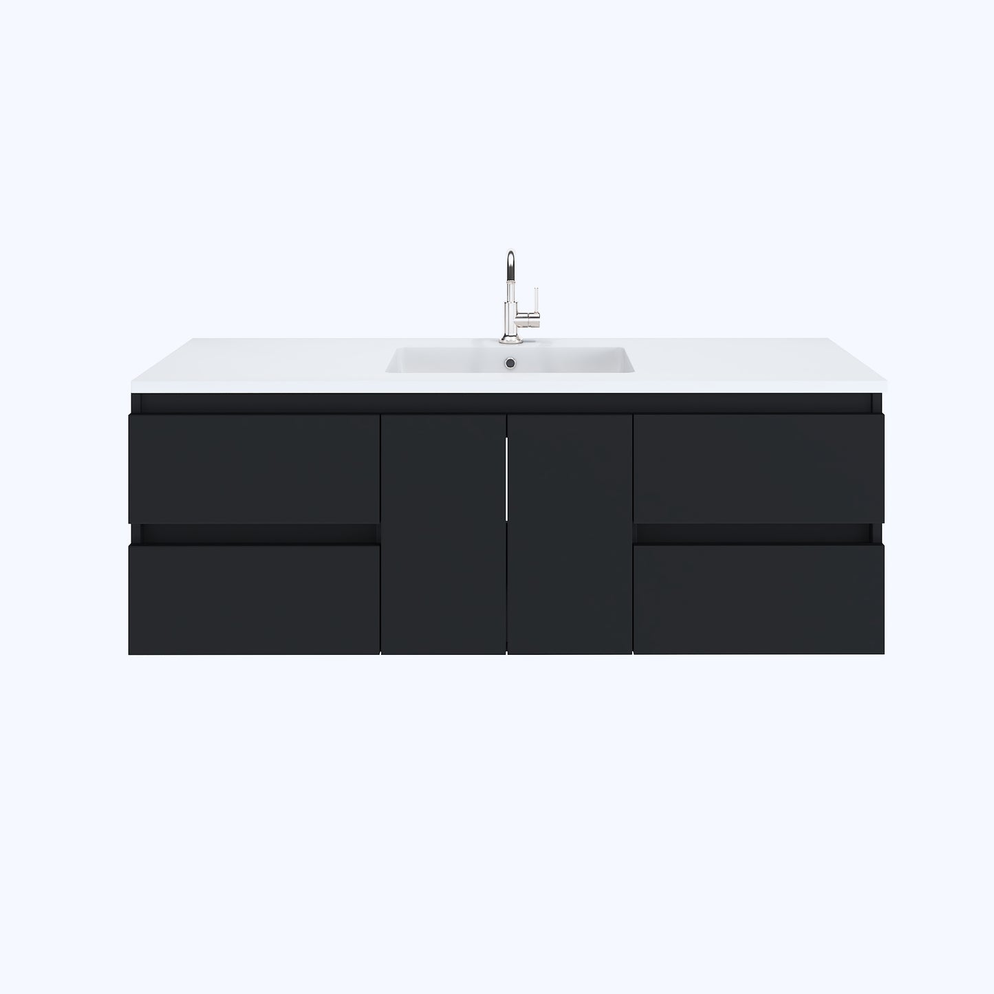 Salt 60" Single Sink Bathroom Vanity with integrated counter top