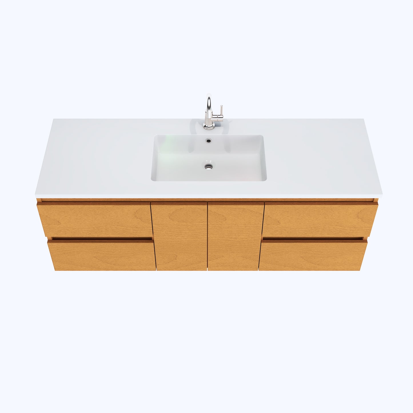 Salt 60" Single Sink Bathroom Vanity with integrated counter top