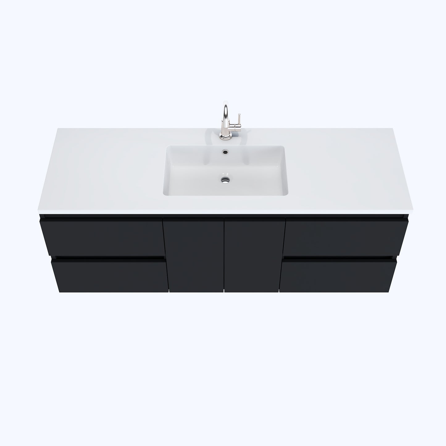 Salt 60" Single Sink Bathroom Vanity with integrated counter top