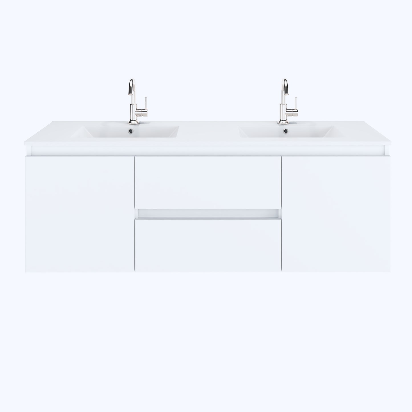 Salt 60" Double SInk Bathroom Vanity with integrated counter top