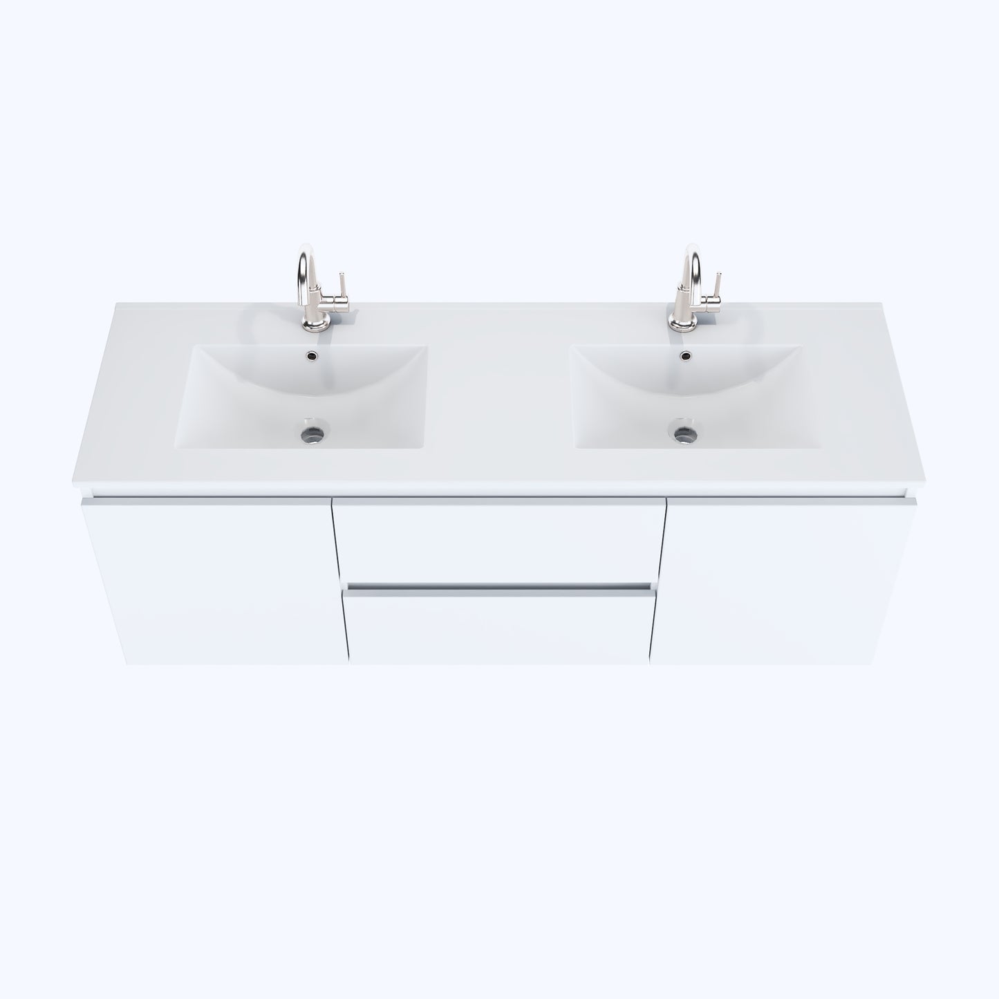 Salt 60" Double SInk Bathroom Vanity with integrated counter top