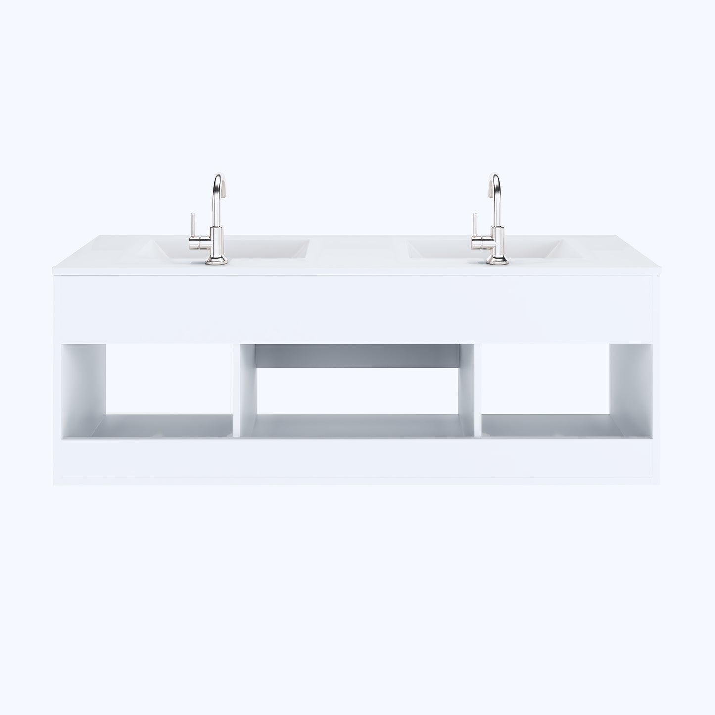 Salt 60" Double SInk Bathroom Vanity with integrated counter top