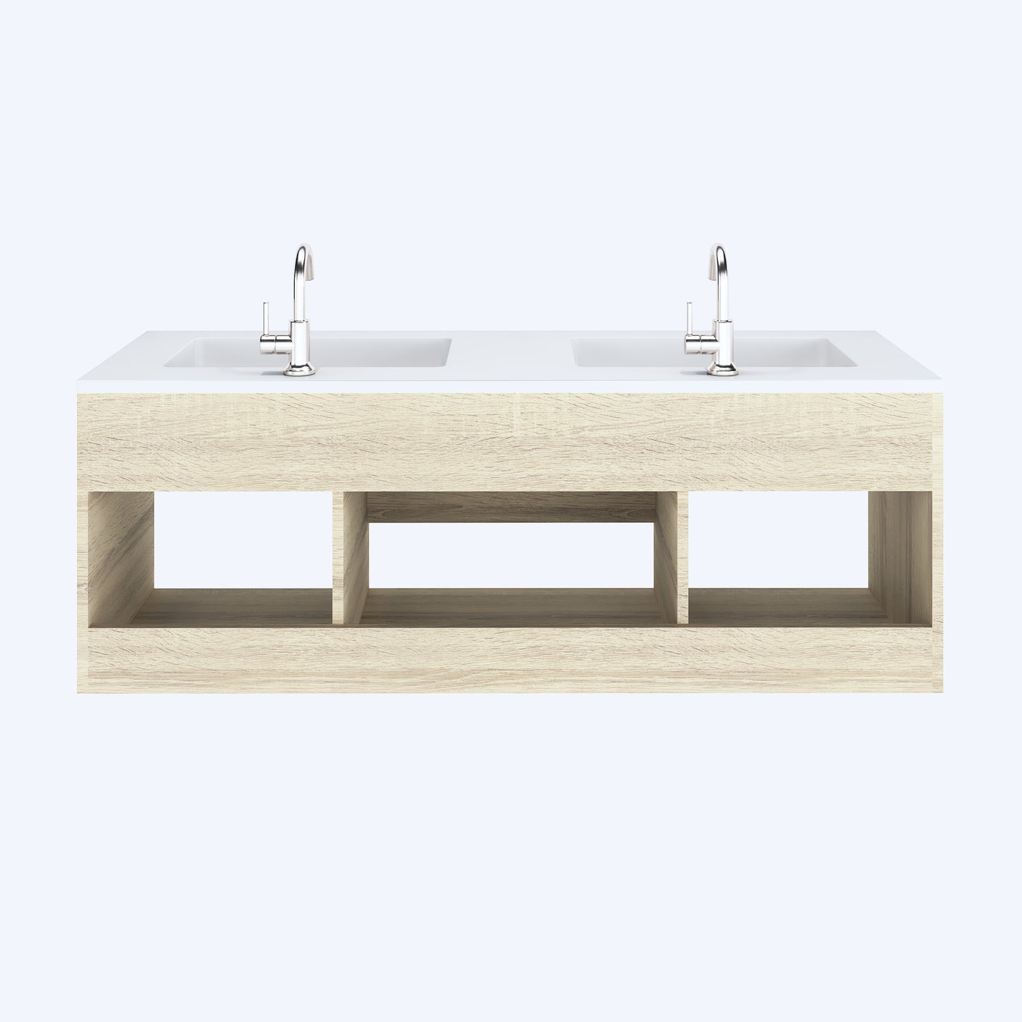Salt 60" Double SInk Bathroom Vanity with integrated counter top
