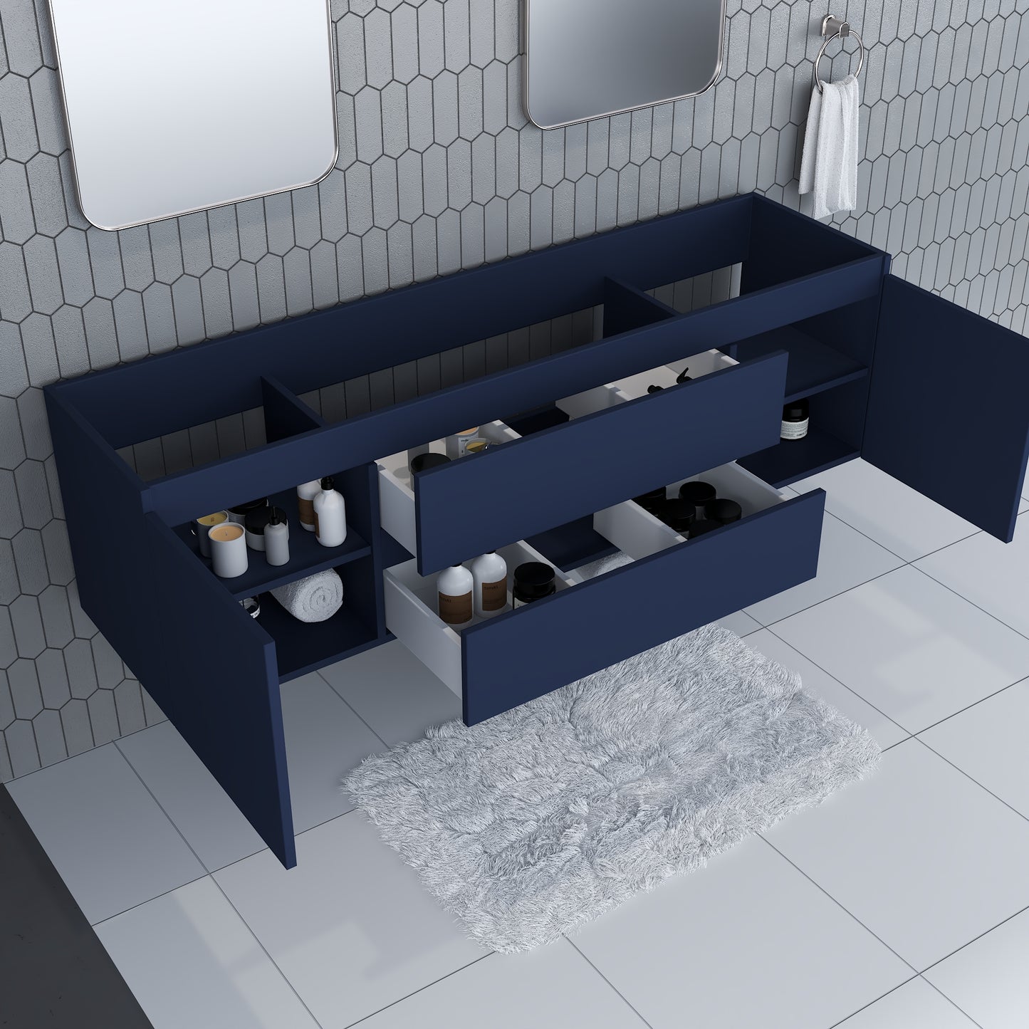 Salt 72" Double Sink Bathroom Vanity Cabinet Only