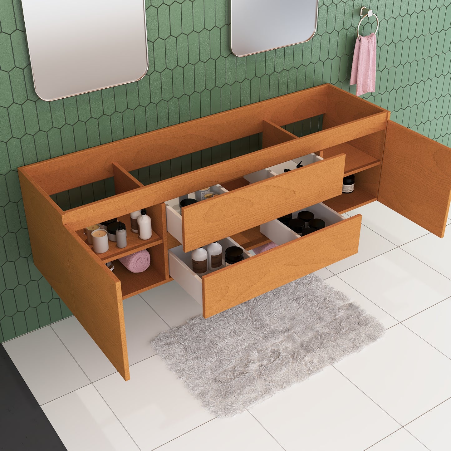 Salt 72" Double Sink Bathroom Vanity Cabinet Only