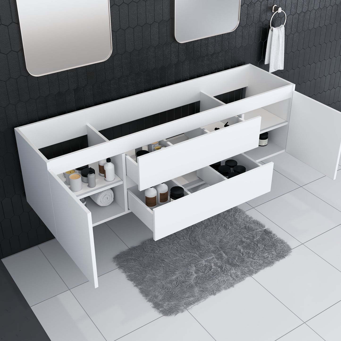 Salt 72" Double Sink Bathroom Vanity Cabinet Only