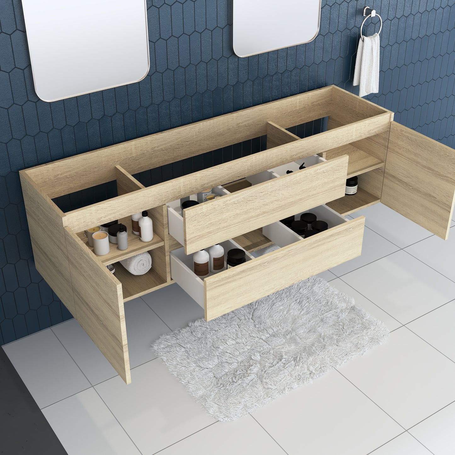 Salt 72" Double Sink Bathroom Vanity Cabinet Only