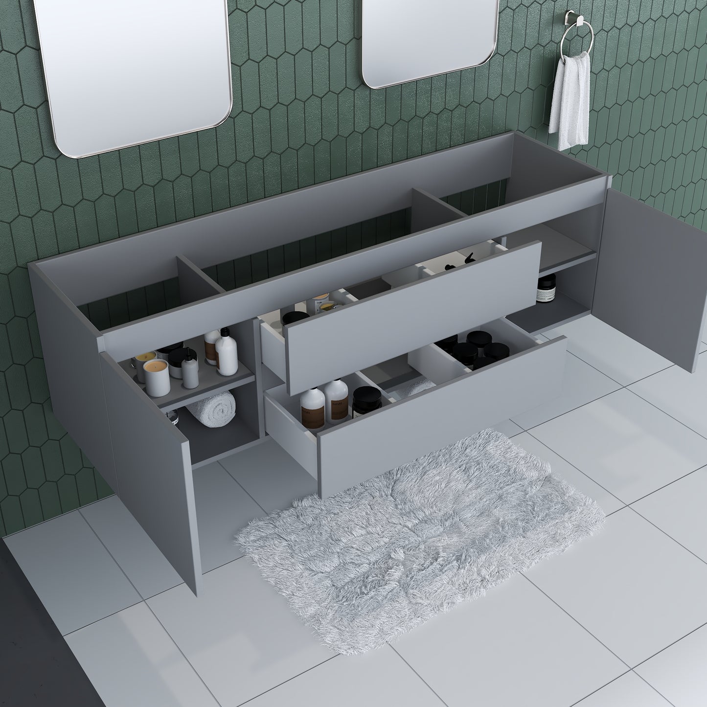 Salt 72" Double Sink Bathroom Vanity Cabinet Only