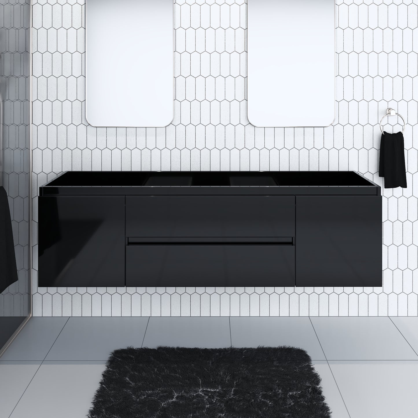 Salt 72" Double Sink Bathroom Vanity Cabinet Only