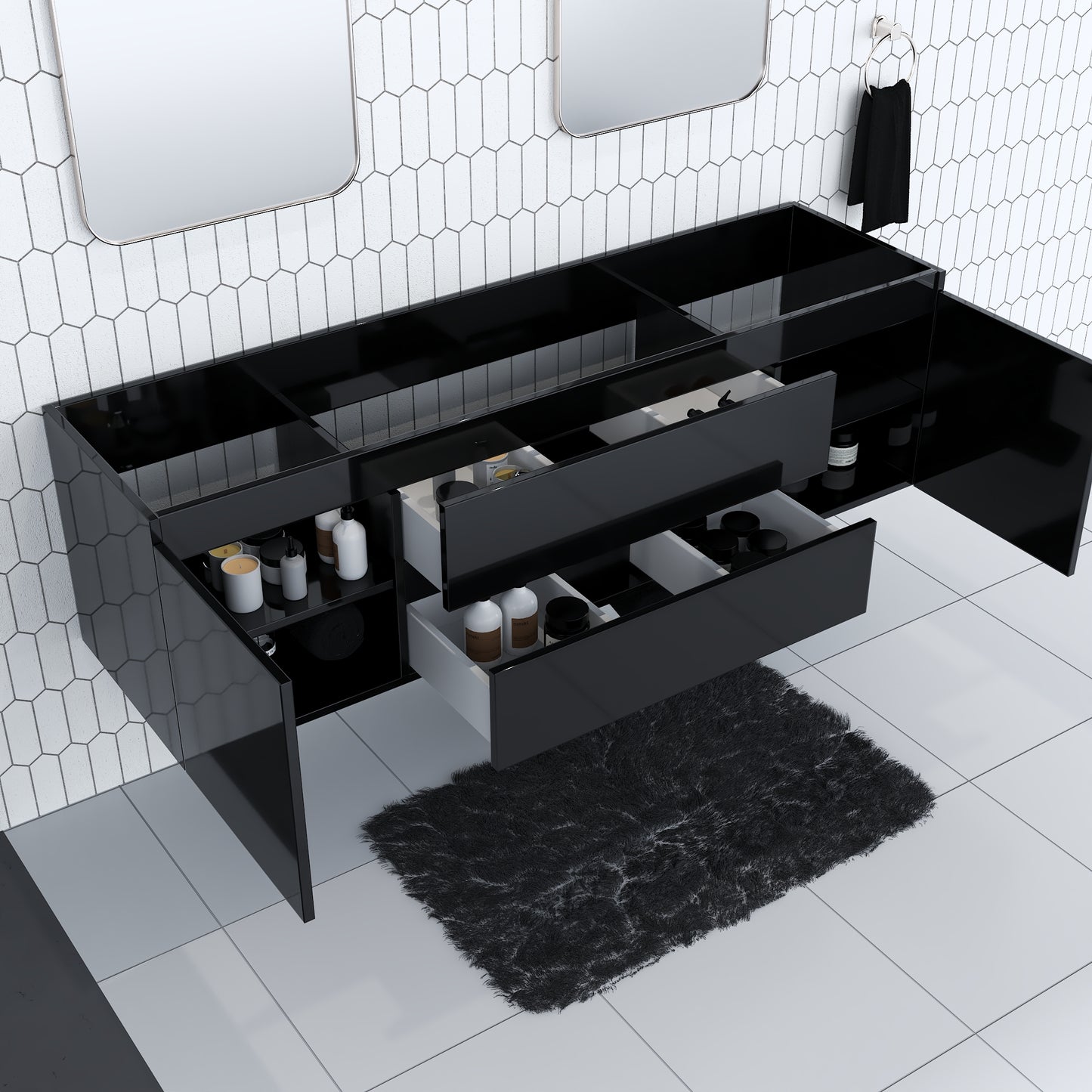 Salt 72" Double Sink Bathroom Vanity Cabinet Only