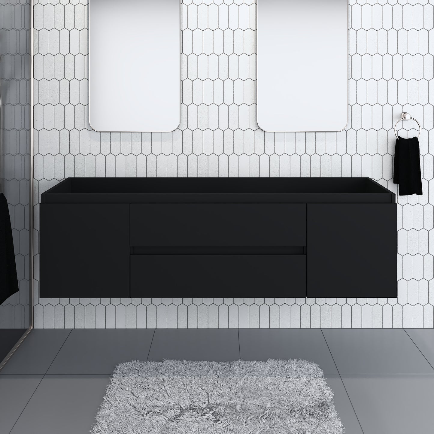 Salt 72" Double Sink Bathroom Vanity Cabinet Only