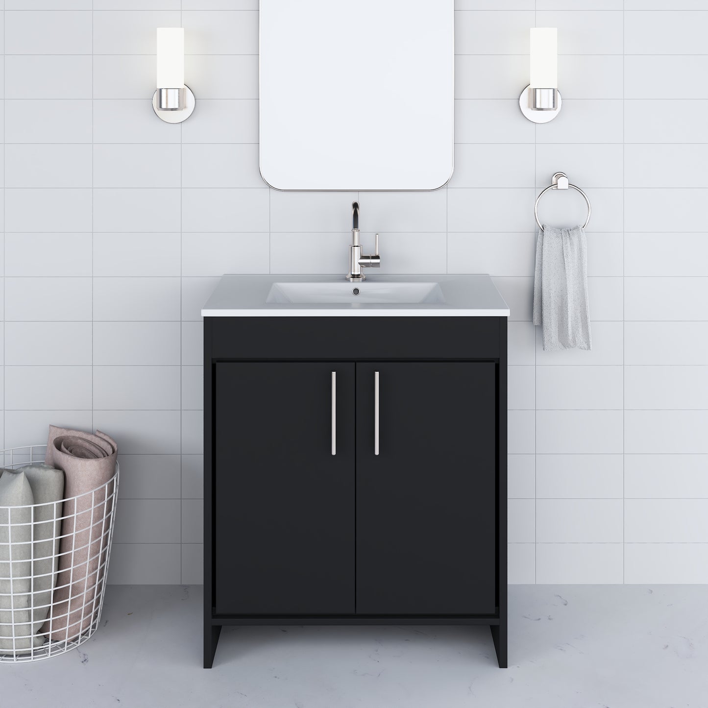 Villa 30" Bathroom Vanity with Ceramic integrated counter top