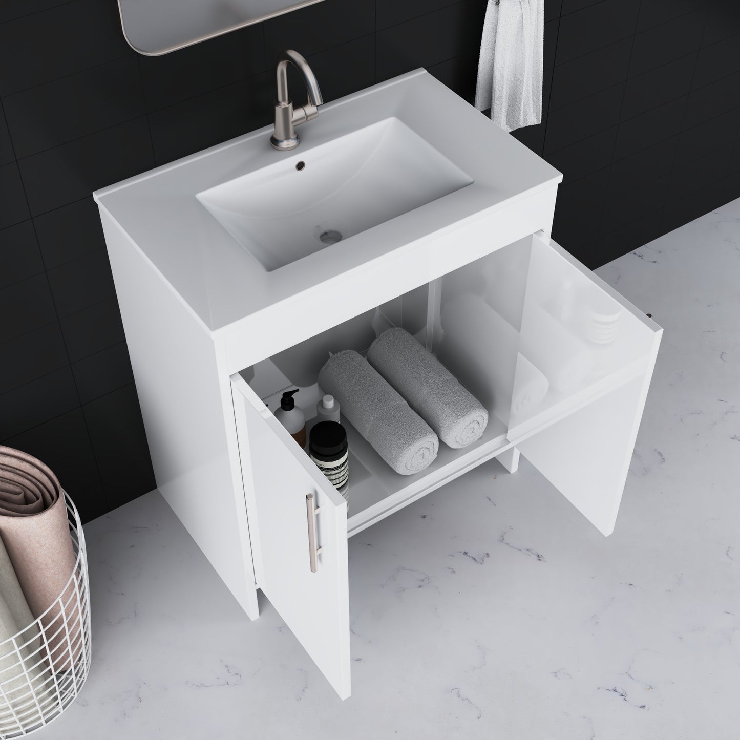 Villa 30" Bathroom Vanity with Ceramic integrated counter top